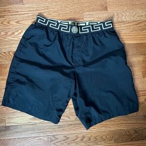 black versace swim trunks